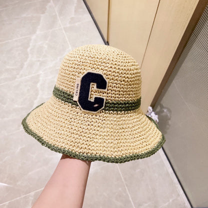 Celine Straw Woven Bucket Hat 240680