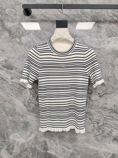 Chanel 2026 Two-tone Short-sleeved Shirt Wool 367635