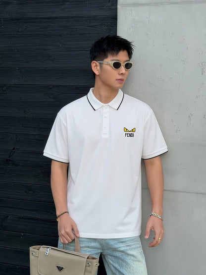 Fendi 2026 Men's Short-Sleeve Polo Shirt Cotton Polyester Fiber 740511