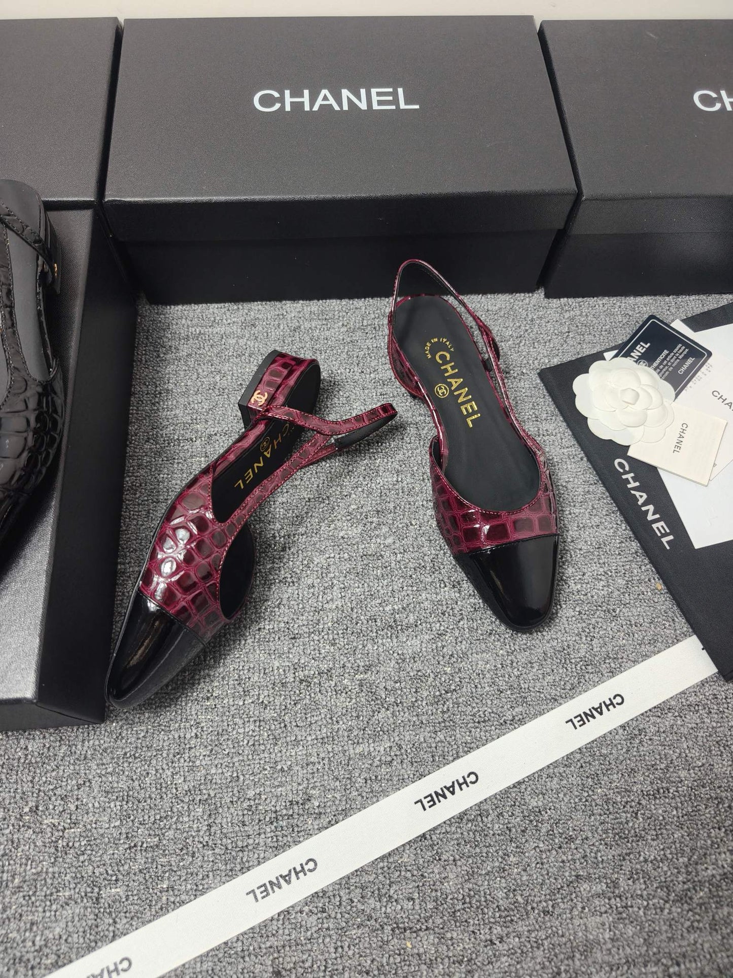Chanel 2026 Crocodile Embossed Slingback Glossy Calfskin 855982