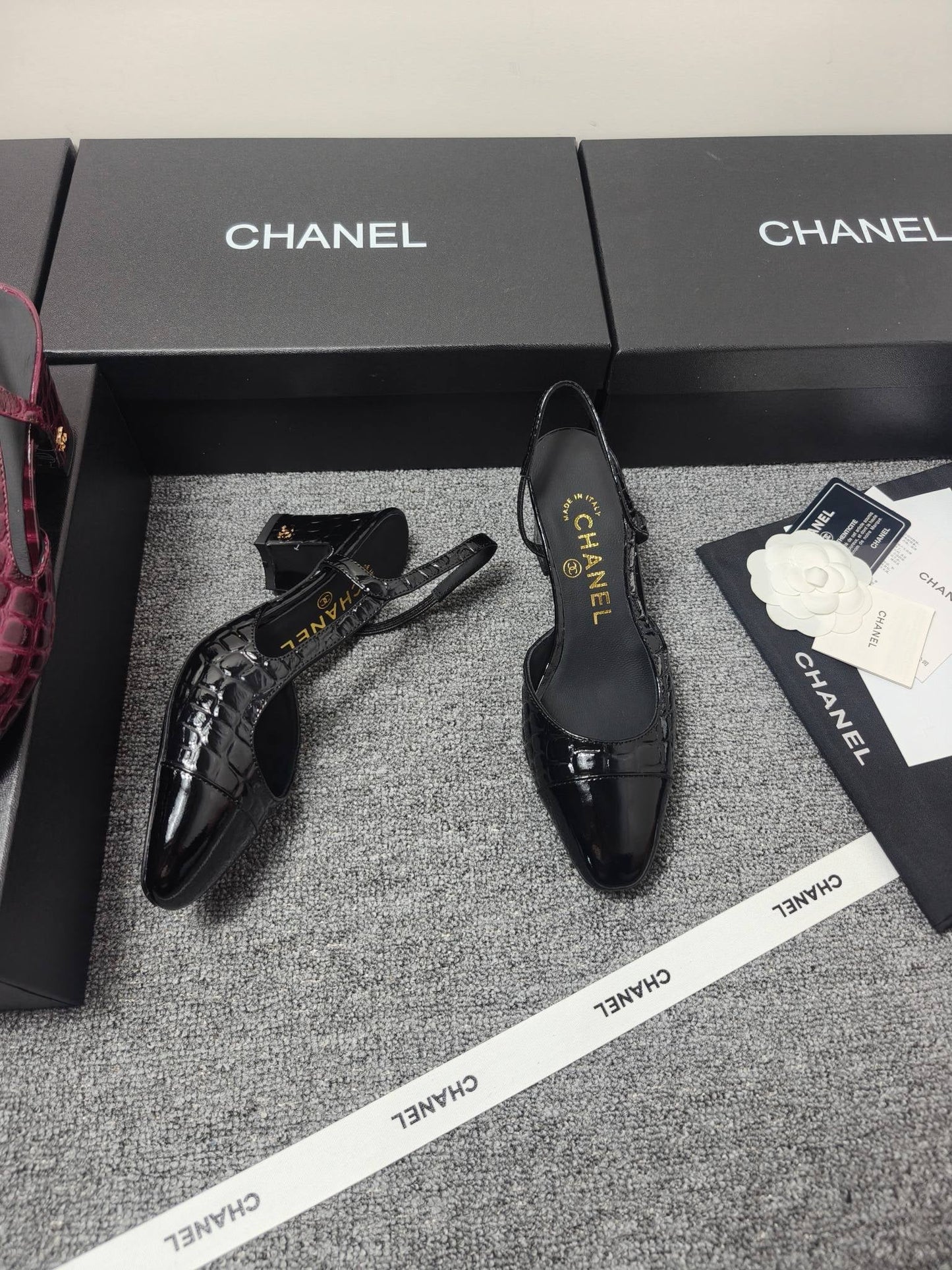 Chanel 2026 Crocodile Embossed Slingback Glossy Calfskin 855982