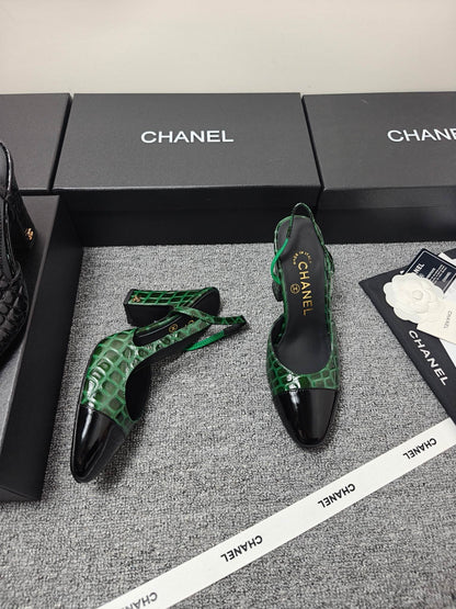 Chanel 2026 Crocodile Embossed Slingback Glossy Calfskin 855982