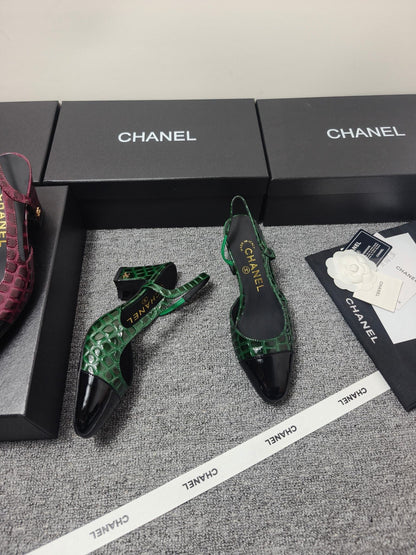Chanel 2026 Crocodile Embossed Slingback Glossy Calfskin 855982