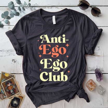 Anti Ego Ego Club T-Shirt Mockup Dark Heather Grey