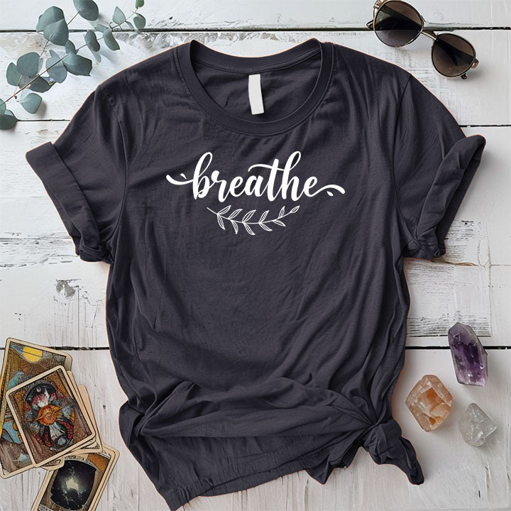 Breathe T Shirt Dark Heather Grey Mockup