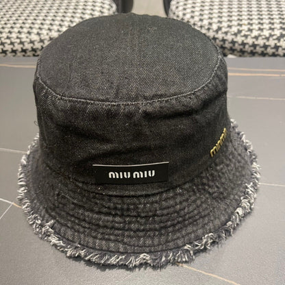 Miu Miu Denim Logo Bucket Hat 196114