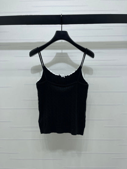 Miumiu 2026 Lace-Trimmed Knit Camisole Wool