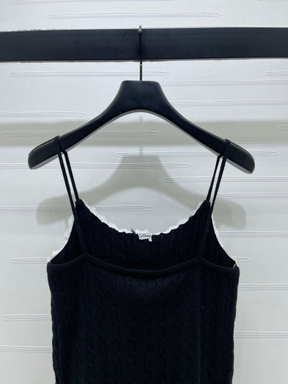 Miumiu 2026 Lace-Trimmed Knit Camisole Wool