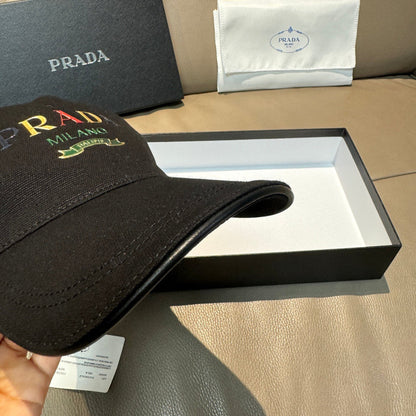 Prada Embroidered Logo Baseball Cap Cotton 280833