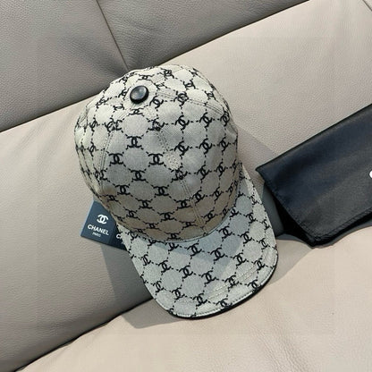 Chanel Baseball Cap With CC Logo Pattern Cotton 237259