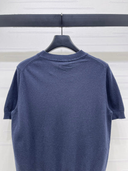 Dior 2026 Floral Embroidered Butterfl Short-Sleeve T-Shirt Wool