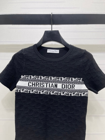 Dior 2026 Crew Neck Knit Short-Sleeve Top Wool 352606