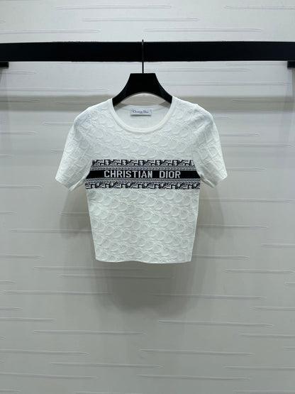 Dior 2026 Crew Neck Knit Short-Sleeve Top Wool 352606