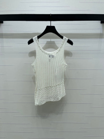 Chanel 2026 Vest Purple and White Wool 704599