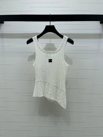 Chanel 2026 Vest Purple and White Wool 704599