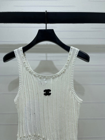 Chanel 2026 Vest Purple and White Wool 704599