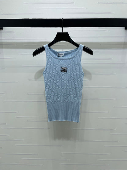 Chanel 2026 Cable Knit Crew Neck Camisole Wool Cashmere 355308