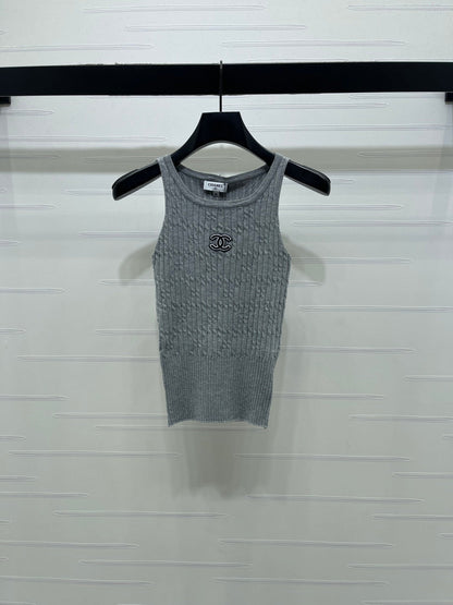 Chanel 2026 Cable Knit Crew Neck Camisole Wool Cashmere 355308