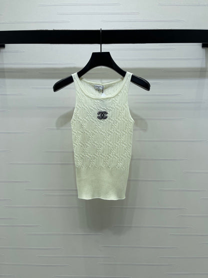 Chanel 2026 Cable Knit Crew Neck Camisole Wool Cashmere 355308