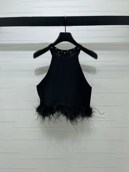 Miumiu 2026 Rhinestone Knit Vest Wool Cashmere 356496