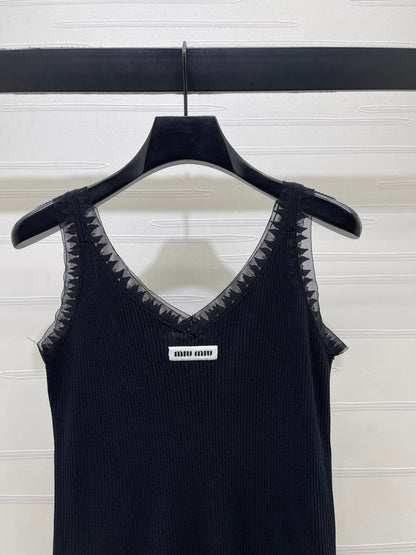 Miumiu 2026 Vest Black and Cream Polyester Viscose