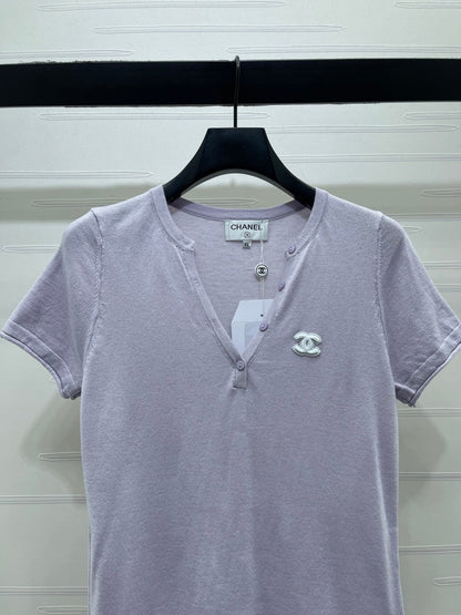 Chanel 2026 V-neck Short-sleeve Shirt Wool Cashmere