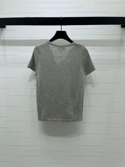 Chanel 2026 V-neck Short-sleeve Shirt Wool Cashmere