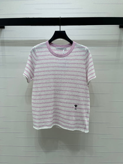 Dior 2026 Striped T-shirt Blue and Pink Wool