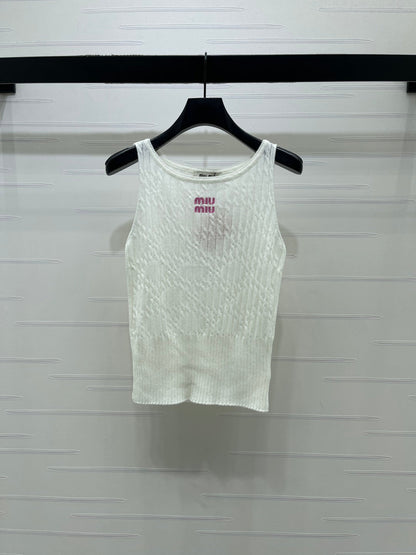 Miumiu 2026 Vest White and Gray Wool