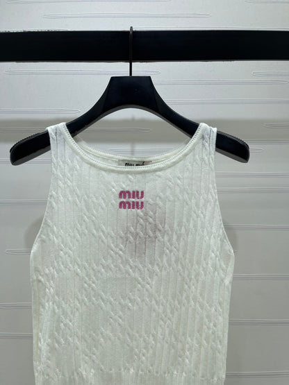 Miumiu 2026 Vest White and Gray Wool