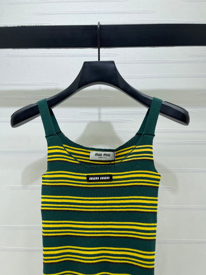 Miu Miu 2026 Striped Knit Tank Top Wool