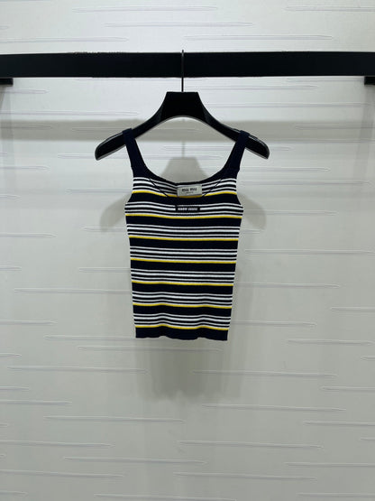 Miu Miu 2026 Striped Knit Tank Top Wool