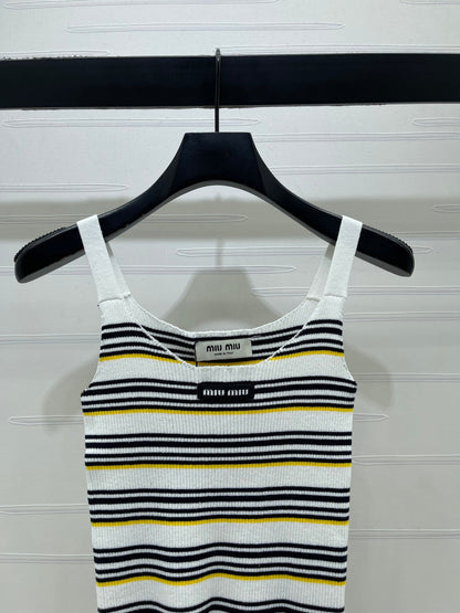 Miu Miu 2026 Striped Knit Tank Top Wool