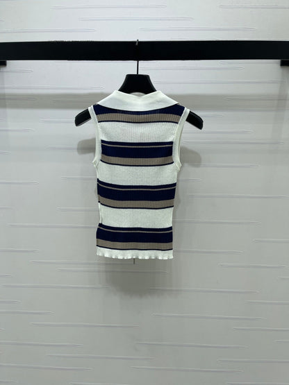 Miu Miu 2026 Striped Knit Vest Viscose Polyester