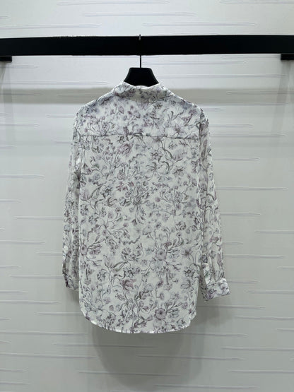 Dior 2026 Printed Sheer Long-Sleeve Shirt Polyester 392641