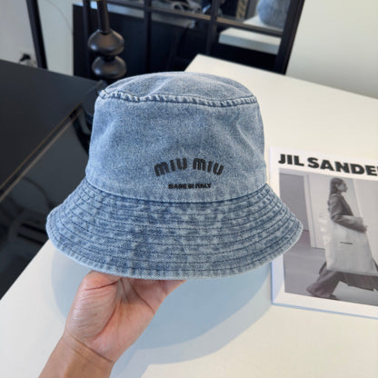 Miumiu Bucket Hat Denim Cotton 262181