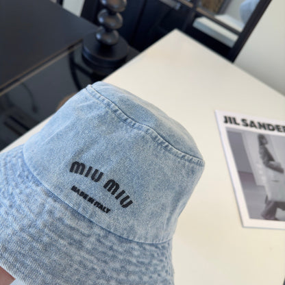 Miumiu Bucket Hat Denim Cotton 262181