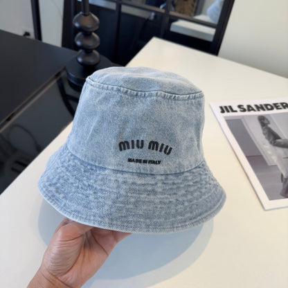 Miumiu Bucket Hat Denim Cotton 262181