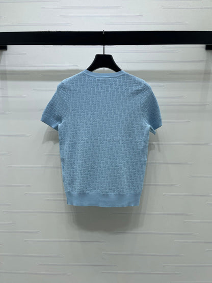 Dior 2026 Jacquard Pattern Knit Short-Sleeve T-Shirt Wool 160258