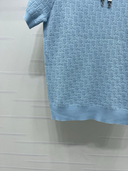 Dior 2026 Jacquard Pattern Knit Short-Sleeve T-Shirt Wool 160258