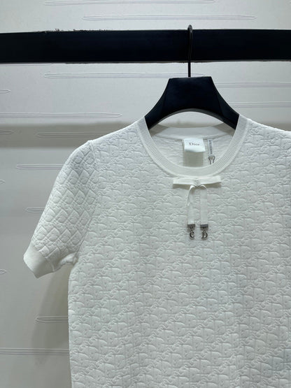 Dior 2026 Jacquard Pattern Knit Short-Sleeve T-Shirt Wool 160258