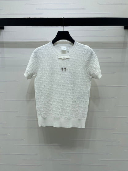 Dior 2026 Jacquard Pattern Knit Short-Sleeve T-Shirt Wool 160258