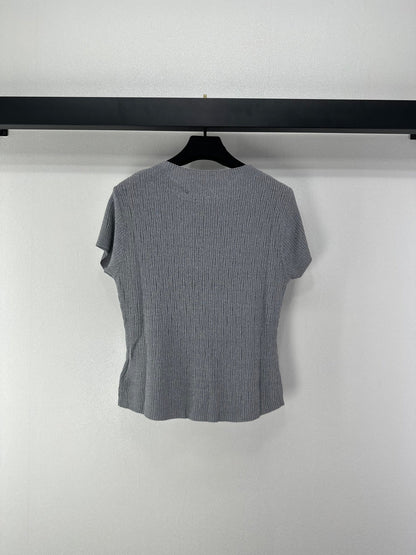Miumiu 2026 Hollow-out Knit Short-sleeved Top Wool 362363
