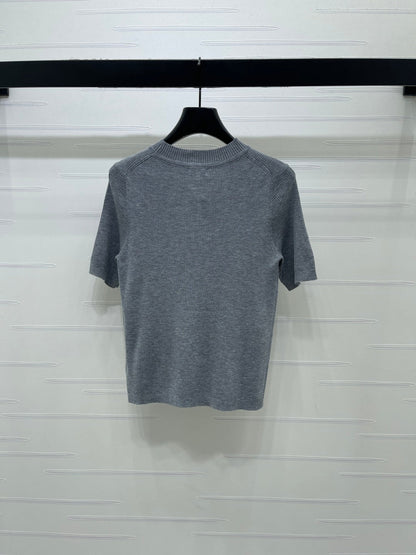 Chanel 2026 3D Bow Knit Short-Sleeve Top Wool 166066