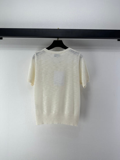Chanel 2026 Bow Knit Short-sleeved Top Wool 364820