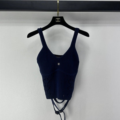 Chanel 2026 Hollow-out Knit Camisole Cotton Polyamide 366049