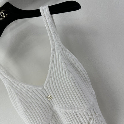 Chanel 2026 Hollow-out Knit Camisole Cotton Polyamide 366049