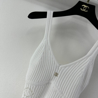 Chanel 2026 Hollow-out Knit Camisole Cotton Polyamide 366049