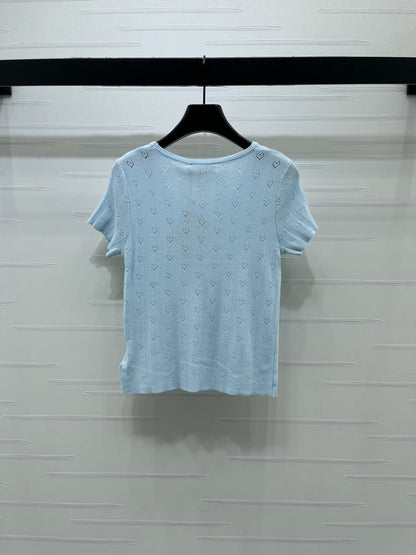 Miumiu 2026 Square Neck Knit Short-sleeved Top Wool 766293