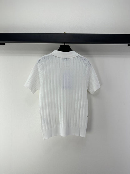 Chanel 2026 Beaded Knit Short-sleeved Top Wool Nylon 368304